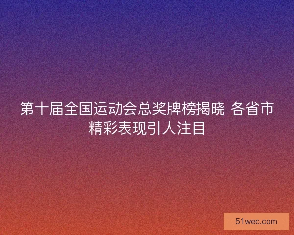 第十届全国运动会总奖牌榜揭晓 各省市精彩表现引人注目