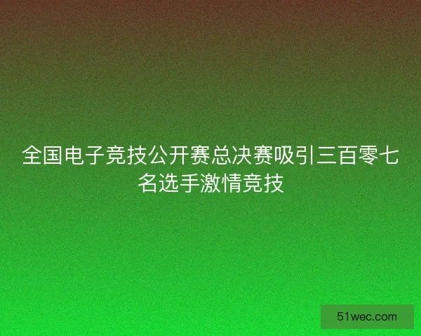 全国电子竞技公开赛总决赛吸引三百零七名选手激情竞技